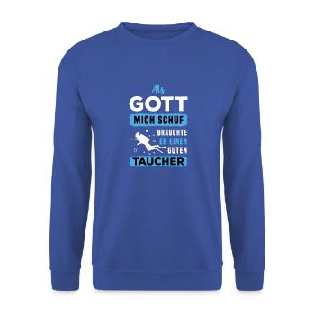 Taucheranzug Tauchermaske Taucherbrille Taucher - Unisex Pullover - Royalblau - Vorne - Alina (178cm) & Michal (187cm)