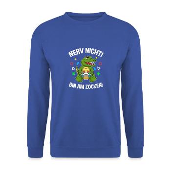 Controller Videospiel Zocker Gamer Computerspiel - Unisex Pullover - Royalblau - Vorne - Alina (178cm) & Michal (187cm)