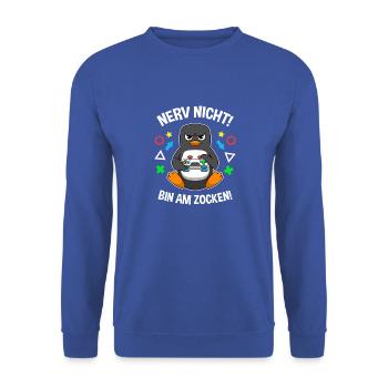 Controller Videospiel Zocker Gamer Computerspiel - Unisex Pullover - Royalblau - Vorne - Alina (178cm) & Michal (187cm)