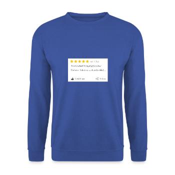 Wunderschön! Und seine Arbeit war auch OK ;) - Unisex Pullover - Royalblau - Vorne - Alina (178cm) & Michal (187cm)