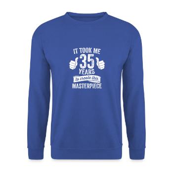 Lustiger 35 Jahre alter Witz 35. Geburtstag Gag Vintage - Unisex Pullover - Royalblau - Vorne - Alina (178cm) & Michal (187cm)