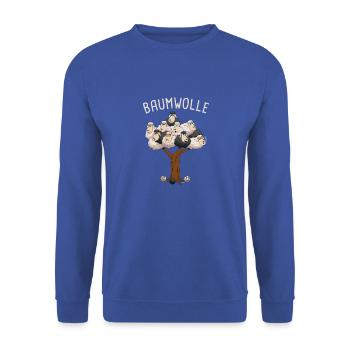 Schafe Landwirt Carton Schafwolle Baumwolle - Unisex Pullover - Royalblau - Vorne - Alina (178cm) & Michal (187cm)