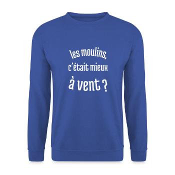 t-shirt humoristique, cadeau homme, femme, humour - Sweat-shirt Unisexe - bleu royal - Devant - Alina (178cm) & Michal (187cm)