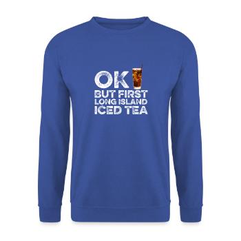 OK, aber First Long Island Lover T-Shirt Eistee - Unisex Pullover - Royalblau - Vorne - Alina (178cm) & Michal (187cm)
