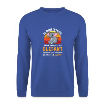 Elefanten Rüsseltier Dickhäuter Elefant - Unisex Pullover - Royalblau - Vorne - Alina (178cm) & Michal (187cm)