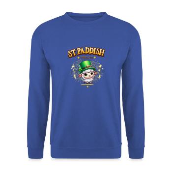 St Paddish Day Schaf - Unisex Pullover - Royalblau - Vorne - Alina (178cm) & Michal (187cm)