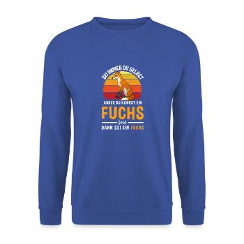 Raubtier Rotfuchs Fuchsliebhaber Fuchs - Unisex Pullover - Royalblau - Vorne - Alina (178cm) & Michal (187cm)