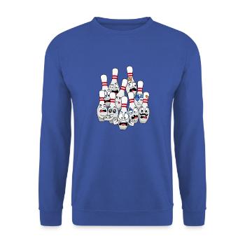 Bowler Sport Hobby Bowling Pin - Unisex Sweatshirt - royal blue - Front - Alina (178cm) & Michal (187cm)