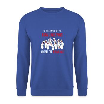 Bowler Sport Hobby Quilles de bowling - Sweat-shirt Unisexe - bleu royal - Devant - Alina (178cm) & Michal (187cm)