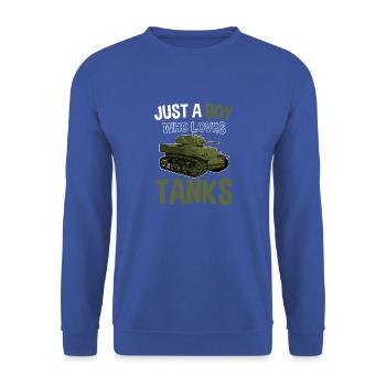 Tanker Army Soldier Military Tank - Unisex Sweatshirt - royal blue - Front - Alina (178cm) & Michal (187cm)