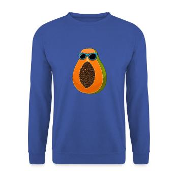 Exotic Fruit Vitamins Cool Papaya - Unisex Sweatshirt - royal blue - Front - Alina (178cm) & Michal (187cm)