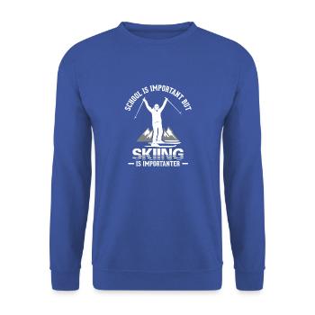 Ski Vintage Slogan Funny Skier - Unisex Sweatshirt - royal blue - Front - Alina (178cm) & Michal (187cm)