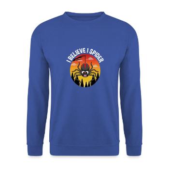 I Believe I Spider German Proverbs - Unisex Sweatshirt - royal blue - Front - Alina (178cm) & Michal (187cm)