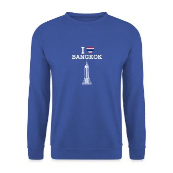 Thailand Flagge Herz Ich liebe Bangkok Cool Empire Wortspiel - Unisex Pullover - Royalblau - Vorne - Alina (178cm) & Michal (187cm)