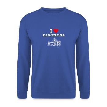 J’aime Barcelone Espagne Lover Golden Gate Bridge - Sweat-shirt Unisexe - bleu royal - Devant - Alina (178cm) & Michal (187cm)