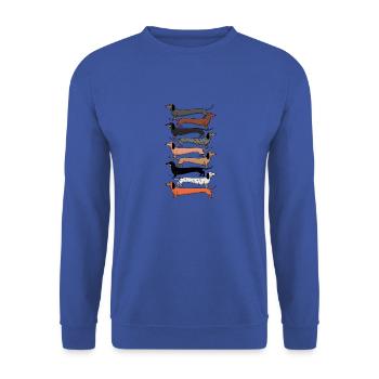 Variété de teckel polyvalente pour les amoureux des chiens - Sweat-shirt Unisexe - bleu royal - Devant - Alina (178cm) & Michal (187cm)