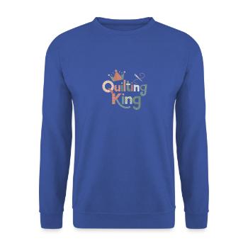 Quilting King Happy Quilting - Unisex Sweatshirt - royal blue - Front - Alina (178cm) & Michal (187cm)