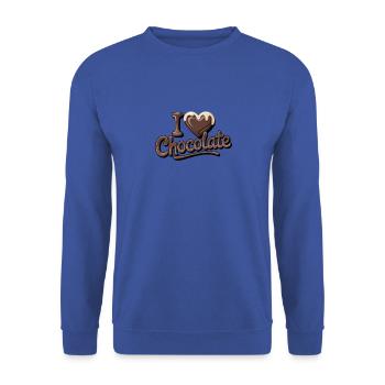 Chocolate Passion I Love Chocolate - Unisex Pullover - Royalblau - Vorne - Alina (178cm) & Michal (187cm)