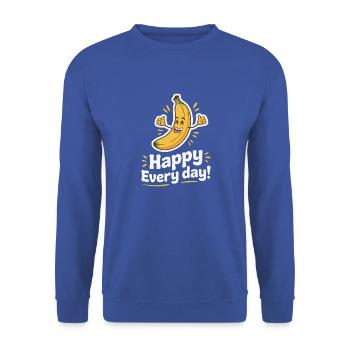 HAPPY EVERY DAY - Unisex Sweatshirt - royal blue - Front - Alina (178cm) & Michal (187cm)