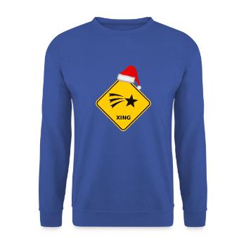 "Christmas star" with Santa hat - Unisex Sweatshirt - royal blue - Front - Alina (178cm) & Michal (187cm)