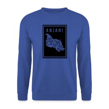 Anjani - Wayang - Unisex Pullover - Royalblau - Vorne - Alina (178cm) & Michal (187cm)