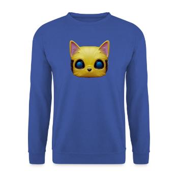 Visage de chat jaune heureux magique! - Sweat-shirt Unisexe - bleu royal - Devant - Alina (178cm) & Michal (187cm)