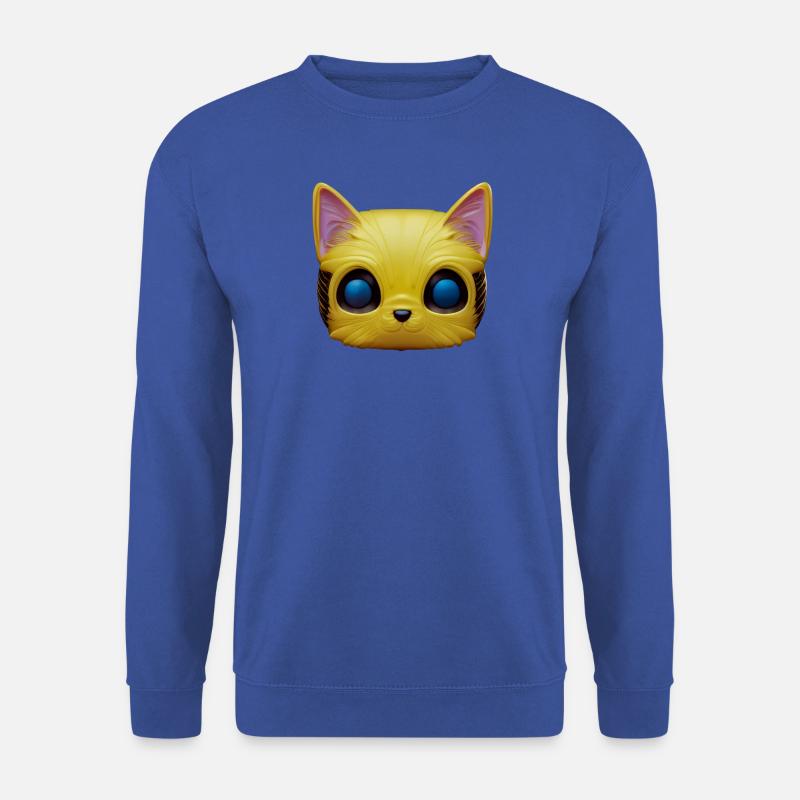 Magisches glückliches gelbes Katzengesicht! - Unisex Pullover - Royalblau