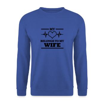 My heart belongs to my wife - Unisex Sweatshirt - royal blue - Front - Alina (178cm) & Michal (187cm)