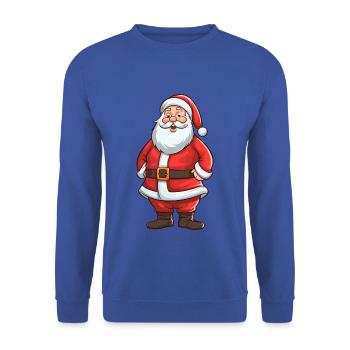 WEIHNACHTSOUTFIT FAMILIE RENTIER GRAFIK - Unisex Pullover - Royalblau - Vorne - Alina (178cm) & Michal (187cm)