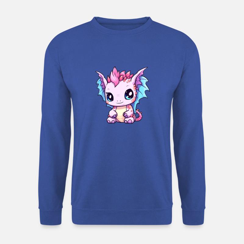 Drache Kawaii Zeichnung - Unisex Pullover - Royalblau
