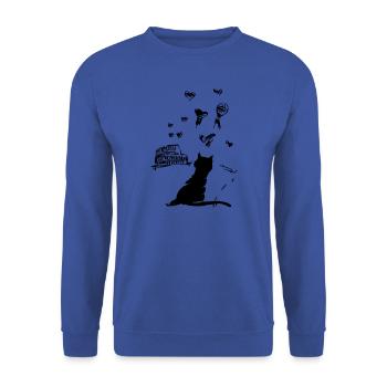 The Cat Ugo in Rome - The Ugo cat in Rome - Unisex Sweatshirt - royal blue - Front - Alina (178cm) & Michal (187cm)