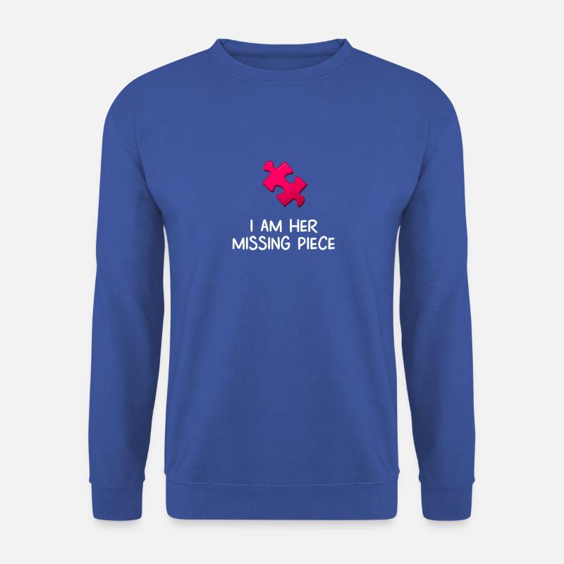 Heart Puzzle & Piece Valentinstag Geschenk Piece - Unisex Pullover - Royalblau