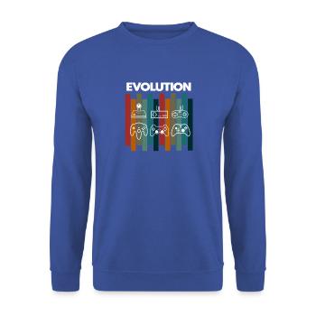 Rétro évolution gamer nerd drôle disant - Sweat-shirt Unisexe - bleu royal - Devant - Alina (178cm) & Michal (187cm)