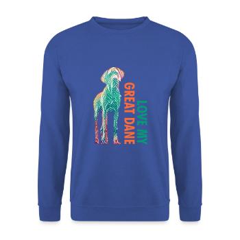 Love My Great Dane - Sweat-shirt Unisexe - bleu royal - Devant - Alina (178cm) & Michal (187cm)