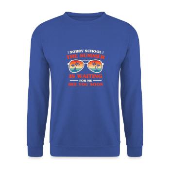 Holidays Holidays School holidays Summer holidays - Unisex Sweatshirt - royal blue - Front - Alina (178cm) & Michal (187cm)