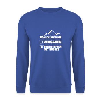 robert - Unisex Pullover - Royalblau - Vorne - Alina (178cm) & Michal (187cm)