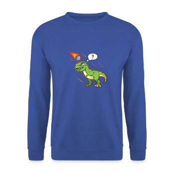 T-Rex Tyrannosaurus Rex Pierre Ciseaux Papier Dino - Sweat-shirt Unisexe - bleu royal - Devant - Alina (178cm) & Michal (187cm)