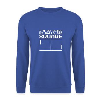 Je suis tellement rétro mes couilles sont carrées - Vintage Old - Sweat-shirt Unisexe - bleu royal - Devant - Alina (178cm) & Michal (187cm)