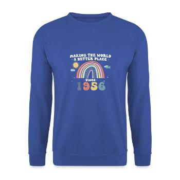 Making The World Better Place Since 1956, Cute - Unisex Sweatshirt - royal blue - Front - Alina (178cm) & Michal (187cm)