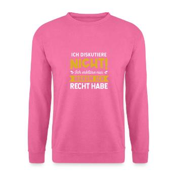 Alleswisser Großmaul Besserwisser Klugscheißer - Unisex Pullover - Pink - Vorne