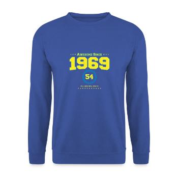 Awesome 1969 Shirt für Männer Frauen 54 Jahre alt 54. - Unisex Pullover - Royalblau - Vorne - Alina (178cm) & Michal (187cm)