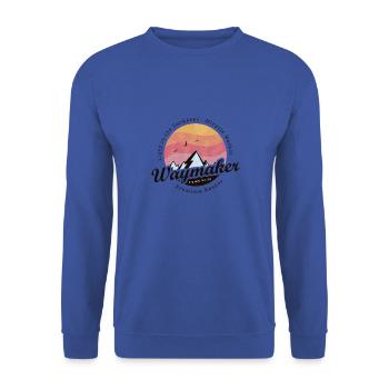 Vintage-Bibelverse - Waymaker Promise Keeper - Unisex Pullover - Royalblau - Vorne - Alina (178cm) & Michal (187cm)