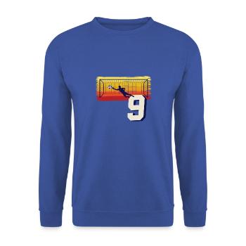 Fußball Torwart 9. Geburtstag Keeper - Unisex Pullover - Royalblau - Vorne - Alina (178cm) & Michal (187cm)