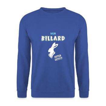 Billard Oster Outfit Ostergeschenk Billarder - Unisex Pullover - Royalblau - Vorne - Alina (178cm) & Michal (187cm)
