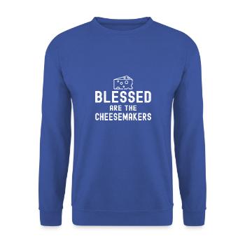 cheese maker - bless.ed are the cheesemakers - Unisex Sweatshirt - royal blue - Front - Alina (178cm) & Michal (187cm)