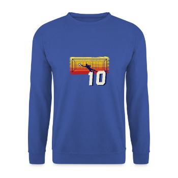 Fußball Torwart 10. Geburtstag Keeper - Unisex Pullover - Royalblau - Vorne - Alina (178cm) & Michal (187cm)