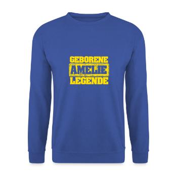 Legende als Amelie - Unisex Pullover - Royalblau - Vorne - Alina (178cm) & Michal (187cm)