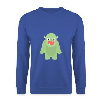 Sweet green monster cheerful - Unisex Sweatshirt - royal blue - Front - Alina (178cm) & Michal (187cm)
