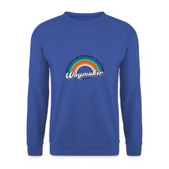 Waymaker Promise Keeper Miracle Worker , Jahrgang - Unisex Pullover - Royalblau - Vorne - Alina (178cm) & Michal (187cm)