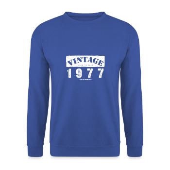 46 Year Old: Vintage Classic 1977 46th Birthday - Unisex Sweatshirt - royal blue - Front - Alina (178cm) & Michal (187cm)
